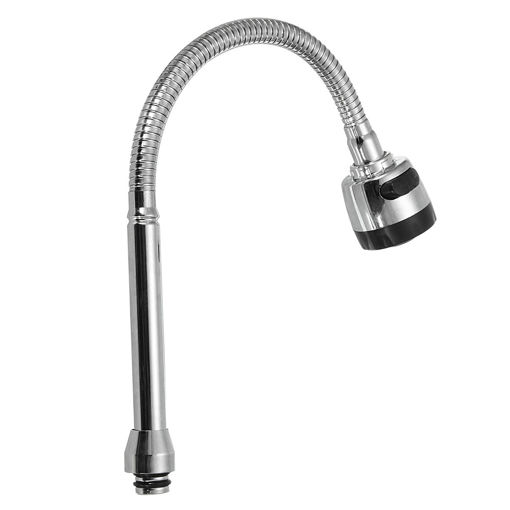 Picture of Chrome Basin Sink Mixer Tap Dual Handle Hot Cold Water Faucet Adjustable Swivel Spout Kitchen