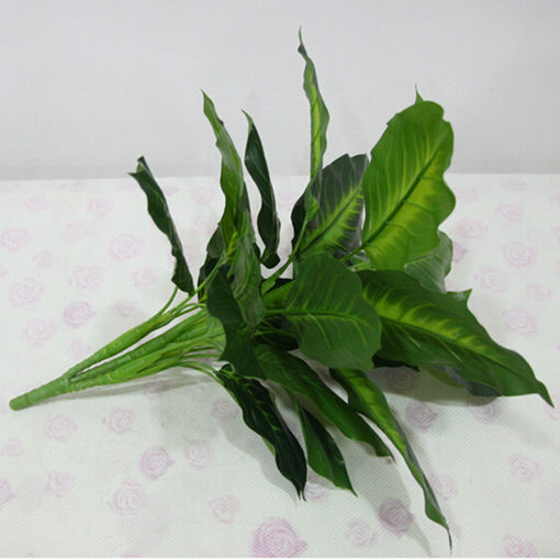 Picture of 50cm Lifelike Leaves Evergreen Artificial Plant Simulation Flowers Bush Potted Flower Home Decor