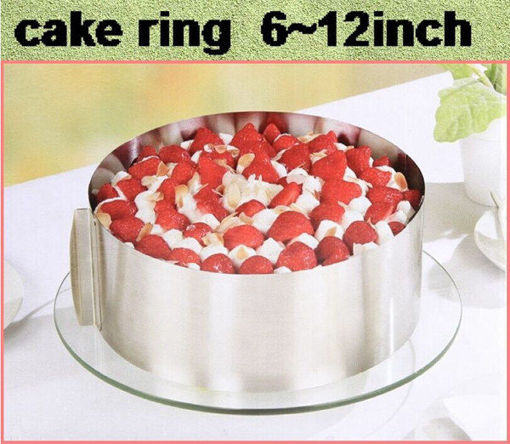 Picture of 6 to12 Inch Stainless Steel Adjustable Mousse Cake Ring Baking Mold