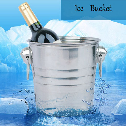Picture of Stainless Steel Ice Bucket Champagne Barrel Beer Wine Cooler Multifunction Bar Tools