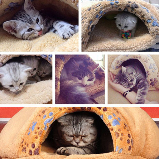 Picture of Soft Warm Cat Dog Kitten Cave Pet Mat