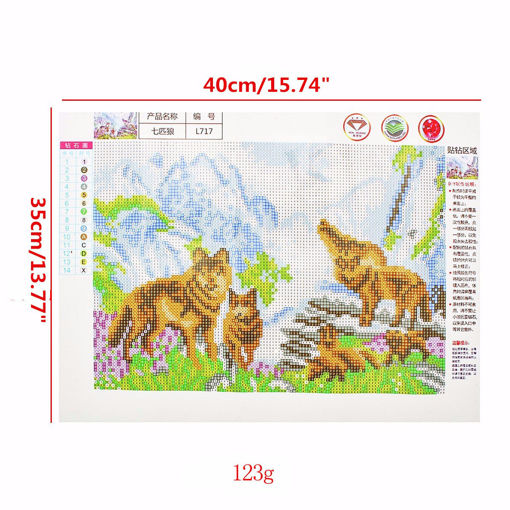 Picture of 40x35CM Wolves 5D Diamond Painting Embroidery DIY Craft Home Decor
