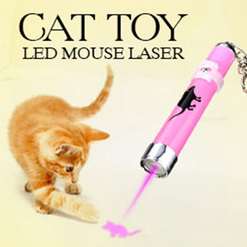 Picture of Pet Cat Play Toy LED Laser Pointer Light with Bright Mouse Animation