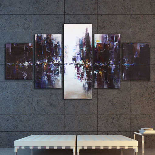 Picture of 5Pcs Abstract Modern City Canvas Print Paintings Picture Home Wall Decor Unframed