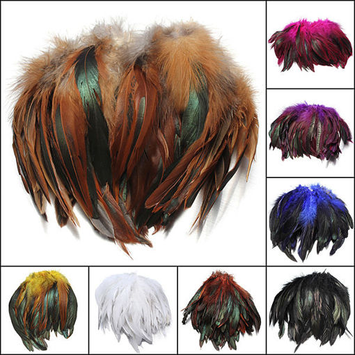 Picture of 100pcs Fluffy Fashion Rooster Feather Craft DIY 6-8