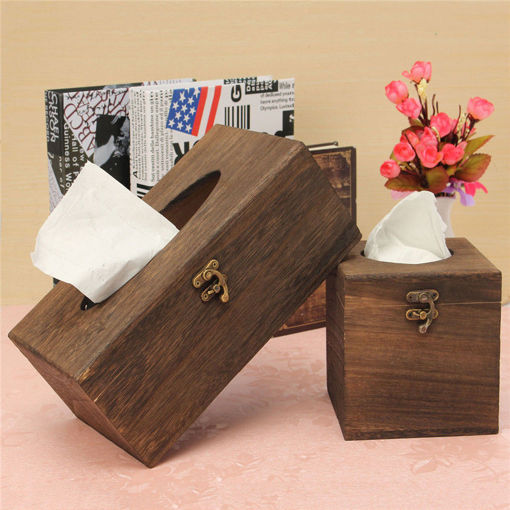 Picture of Vintage Wood Burning Tong Chinese Restaurant Tissue Box