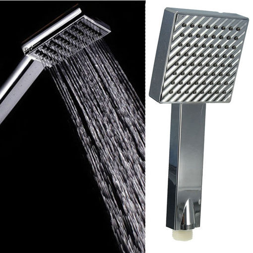 Picture of Chrome Polished Silver Square Handheld Shower Head Water Saving