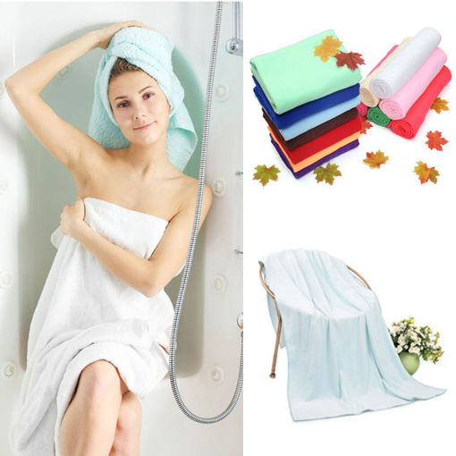 Picture of 70 x 140cm Absorbent Microfiber Bath Towel Beach Quick Dry Washcloth Shower Towel Soft Home Textile Wide Thick Towel