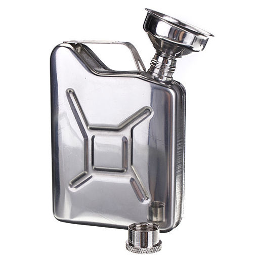 Picture of Portable 5oz Stainless Steel Mini Hip Flask Liquor Whisky Pocket Bottle With Funnel
