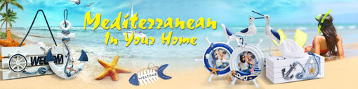 Picture of Mediterranean Style Welcome Aboard Decorative Life Buoy Home Decor
