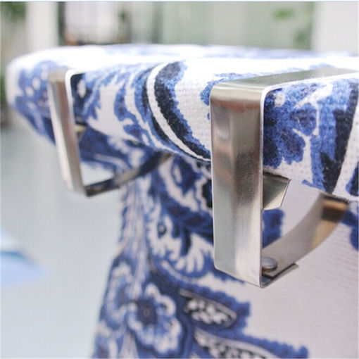 Picture of 4pcs Stainless Steel Tablecloth Clip Table Cover Cloth Loaded Clamp Holder