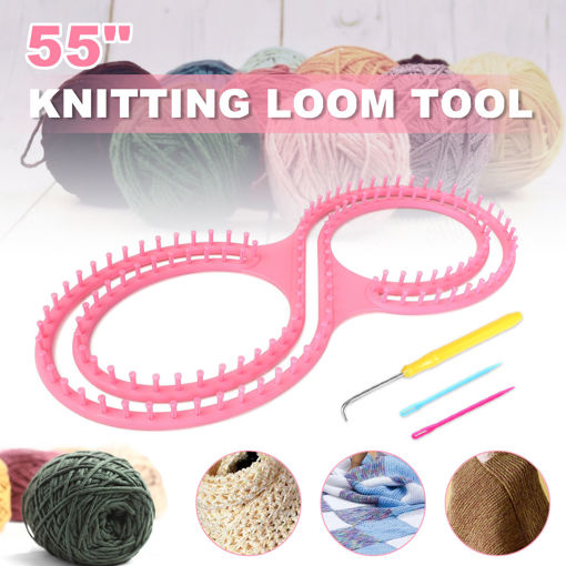 Picture of Pink Round Knitting Knitter Craft Tool Kit for Sweaters Sock Scarf Hat Loom Ring