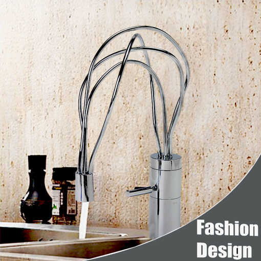 Immagine di Unusual Design Kitchen Faucet Single Handle Basin Sink Mixer Tap Spout