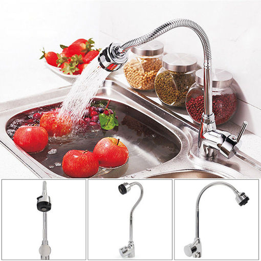 Picture of Kitchen 360 Swivel Spout Single Handle Sink Faucet Pull Down Spray Mixer Tap