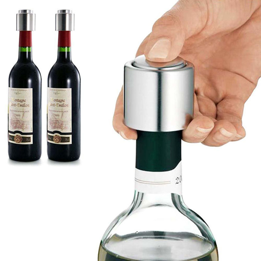 Picture of Stainless Steel Vacuum Sealed Wine Bottle Stopper Preserver Pump Sealer Bar Stopper Keep Your Best W