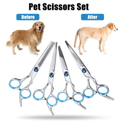 Picture of 7Pcs/Lot Dog Cat Grooming Scissors Set Hair Trimmer