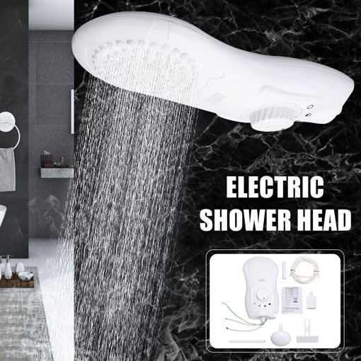 Picture of 6500W 110V/220V Electric Shower Head Bathroom 0.5s Instant Hot Water Heater Movable Spray Tap