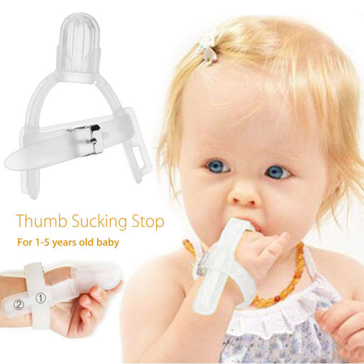 Immagine di Thumbsucking Silicone Thumb Sucking Stop Finger Guard Protector For 1-5 years Baby Kids