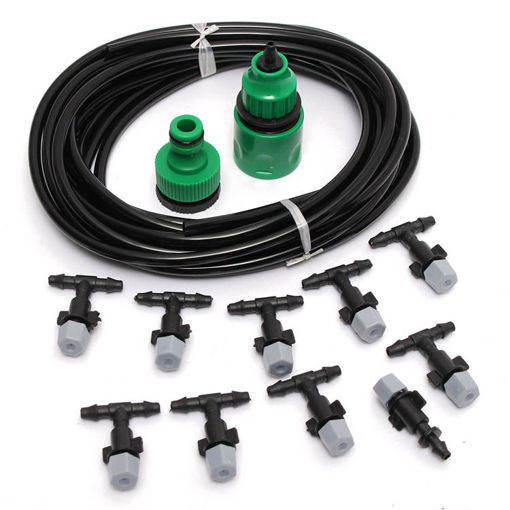 Picture of 5m 16ft Gardening Plant Micro Drip Irrigation System Patio Atomization Micro Sprinkler Cooling Kit