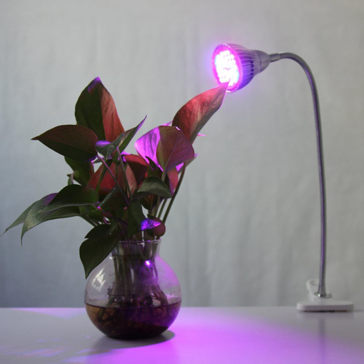 Picture of Full Spectrum 30W LED Grow Light Desk Clip With 360 Flexible Swivel Gooseneck Plant Growing Lamp