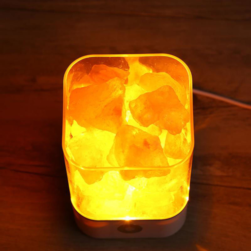 Immagine di USB Power Supply Natural Himalayan Salt Lamp Unique Crystal Salts Night Light Home Bedroom Lighting