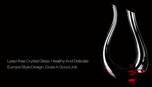 Picture of 1200ml Luxurious Crystal Glass U-shaped Horn Wine Decanter Wine Pourer Red Wine Carafe Aerator