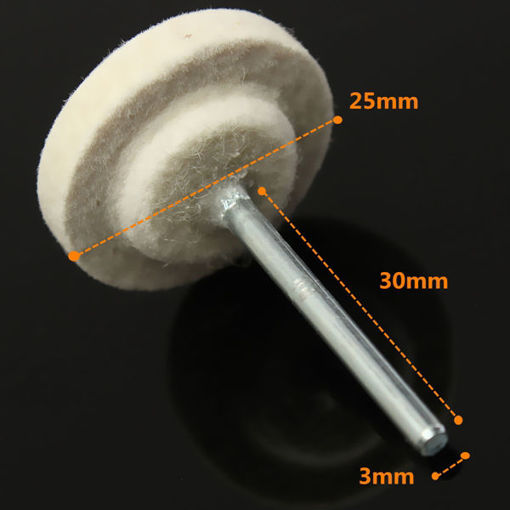 Picture of 25mm Diameter Wool Felt Polishing Wheel Polisher Pad For Dremel Rotary Tool