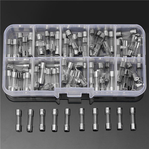 Immagine di Excellway FT01 100Pcs 5x20mm Quick Blow Glass Tube Fuse Assorted Kits 0.25 - 6A