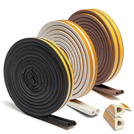 Picture of 2.5M Self Adhesive D Type Foam Seal Strip Weatherbar Draft Rubber Seal