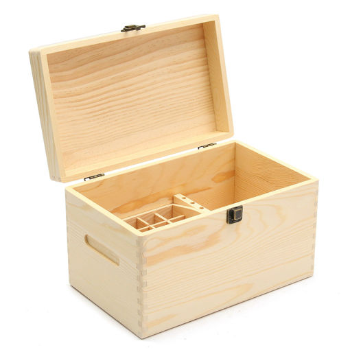 Picture of 47 Slot Wooden Essential Oil Bottle Storage Box Wood Organizer Case Aromatherapy