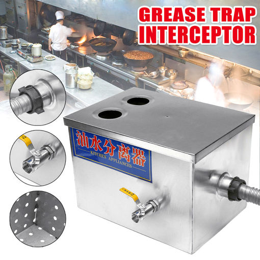 Picture of 8LB 5GPM Gallons Per Minute Grease Trap Interceptor Stainless Steel 35x 25x25cm