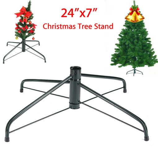 Picture of 60cm Christmas Tree Stand Cast Iron Metal Holder Base Home Garden Decorations