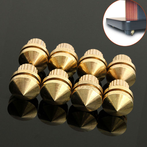 Picture of 8pcs HIFI M8 Copper Speaker Suspension Spikes Isolation Stands Feet Pads Base