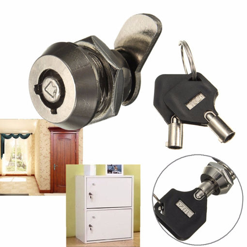Picture of 14.5mm Cam Lock Door Cabinet Lock Mailbox Drawer Cupboard Letter Box Locker With 2 Keys