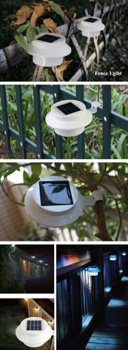 Immagine di Garden 3 LED Solar Power Fence Gutter Light Super Bright Outdoor Yard Aisle Panel Lamp