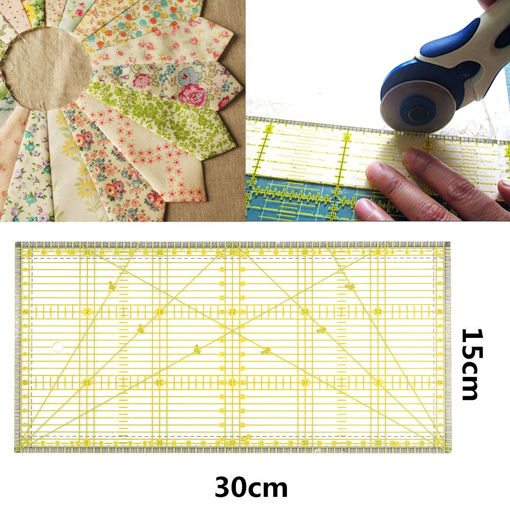 Immagine di 30*15cm Clear Acrylic Quilt Ruler Patchwork Acrylic Rulers Sewing Rulers