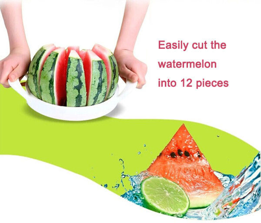Picture of 21cm Stainless Steel Melon Watermelon Cantaloupe Slicer Cutter With Patent Fruit Slicer Tool
