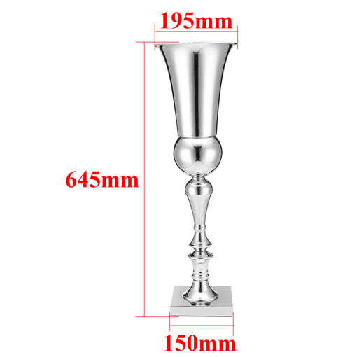 Picture of 64cm Iron Luxury Flower Vase Display Wedding Table Centrepiece Home Party Decor Silver