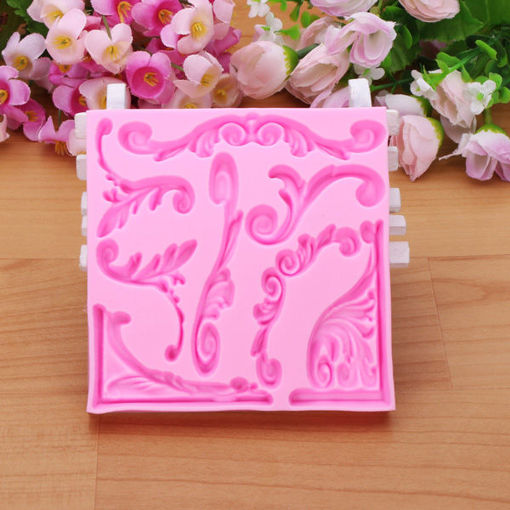 Picture of 3D Leaf Silicone Fondant Lace Mold Cake Decoarting Mould